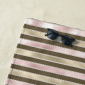 Serviette De Plage Glam Gold Blush rose Brown rayures (En situation)