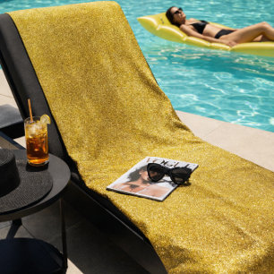Serviette De Plage Glam Gold Pailleté Luxe Piscine ou 