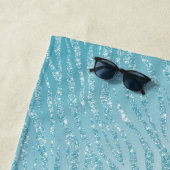 Serviette De Plage Glam poster de animal Parties scintillant bleue (En situation)