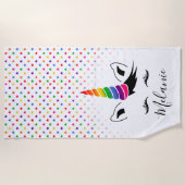 Serviette De Plage Glam Rainbow Unicorn (Devant)