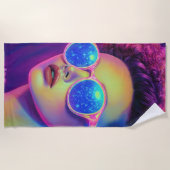 Serviette De Plage Glamour Neon Galaxy (Devant)