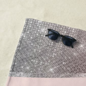 Serviette De Plage Glamour Rose argent brillant Parties scintillant o (En situation)