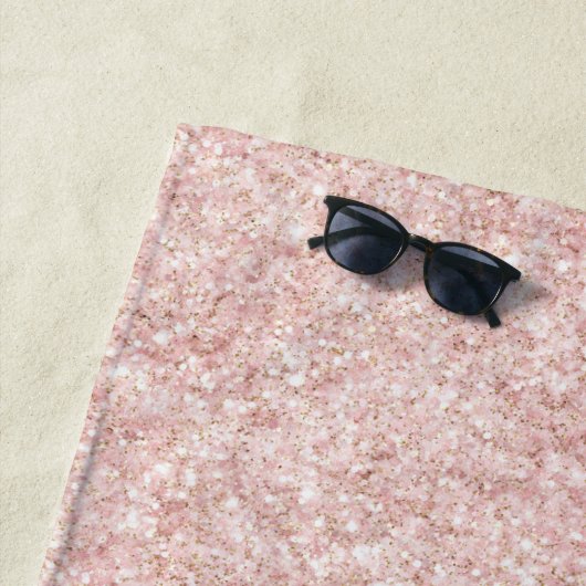 Serviette De Plage Glitzy Blush Pink Glitter (En situation)
