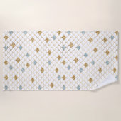 Serviette De Plage Glitzy Mermaid Blue Gold Sparkle (Devant)