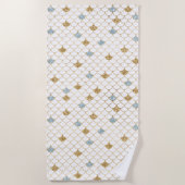 Serviette De Plage Glitzy Mermaid Blue Gold Sparkle (Devant)