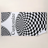 Serviette De Plage Globe À damiers noir/blanc Thunder_Cove (Devant)
