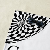 Serviette De Plage Globe À damiers noir/blanc Thunder_Cove (En situation)