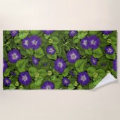 Serviette De Plage Gloire du matin en violet et vert (Devant)