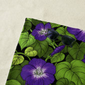 Serviette De Plage Gloire du matin en violet et vert (En situation)