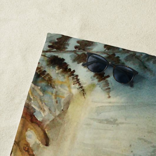 Serviette De Plage gnome aquarelle (En situation)