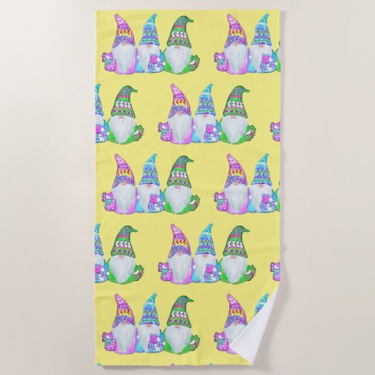 SERVIETTE DE PLAGE GNOMES DE PÂQUES (Devant)