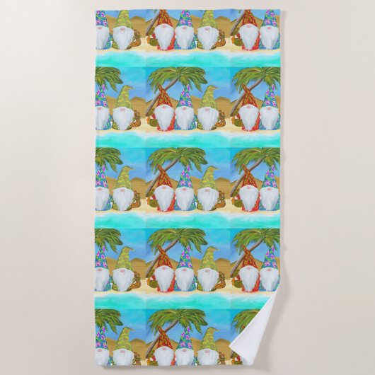 SERVIETTE DE PLAGE GNOMES DE PLAGE (Devant)