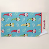 Serviette De Plage Gnomes d'été Contenant des fruits Motifs sur mesur (Devant)