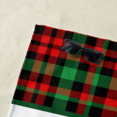Serviette De Plage Go Big ou Go Gnome Red et Green Plaid (En situation)