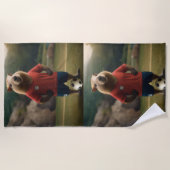 Serviette De Plage "Goal-Scoring Capybara : The Ultimate Soccer Star (Devant)