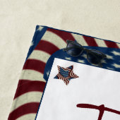 Serviette De Plage God Bless America Red White Blue Flags (En situation)