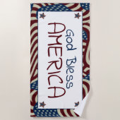 Serviette De Plage God Bless America Red White Blue Flags (Devant)