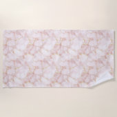 Serviette De Plage Gold Blush Pink Rose Petals Floral (Devant)