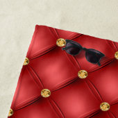 Serviette De Plage Gold Diamond Tufted Texte personnalisé Rouge Beach (En situation)