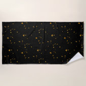 Serviette De Plage Gold Flakes Noir (Devant)