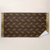 Serviette De Plage Gold Giraffe Chic élégant Safari élégant (Devant)