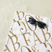 Serviette De Plage Gold Glam Glitz 50 & Fabulous Motif (En situation)
