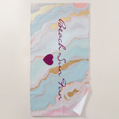 Serviette De Plage Gold Luxury Popular Blush Pink Mint Collection (Devant)