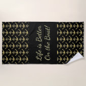 Serviette de plage Gold Nautical Ancre (Devant)