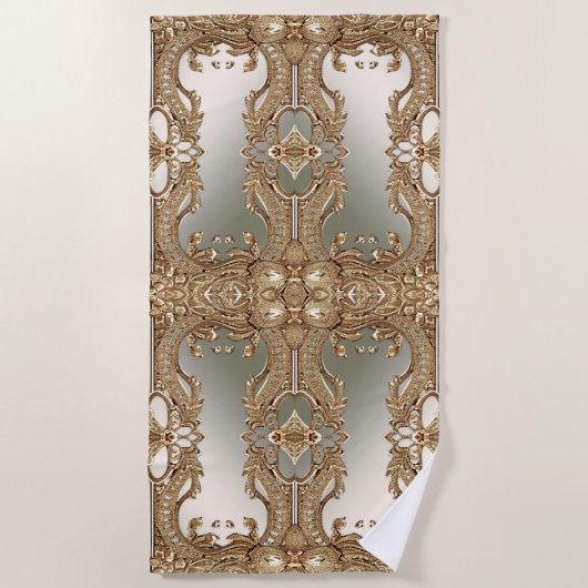 Serviette de plage Gold Ornate (Devant)