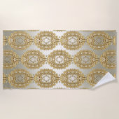 Serviette de plage Gold Ornate (Devant)
