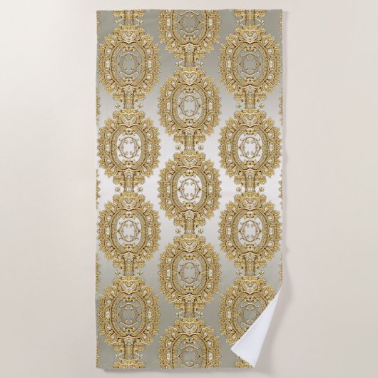 Serviette de plage Gold Ornate (Devant)