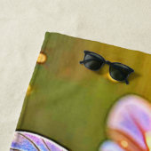 Serviette De Plage Golden Bee Flower Magic Design (En situation)