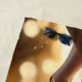 Serviette De Plage Golden Elegance : Chaussures Ballerina sur Gold Bo (En situation)