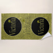 Serviette De Plage Golden Flecks Victoria Nom Design, (Devant)