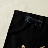 Serviette De Plage Golden Floral Ornate Beach Towel (En situation)