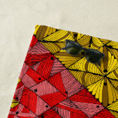 Serviette De Plage Golden Geometry Stripes - Luxe Abstrait (En situation)