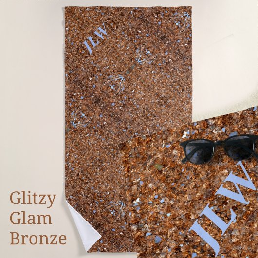 Serviette De Plage Golden Glitzy Glam Bronze