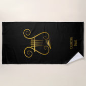 Serviette De Plage Golden lyre (Devant)