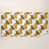 Serviette De Plage Golden Metallic Cherries Pattern (Devant)