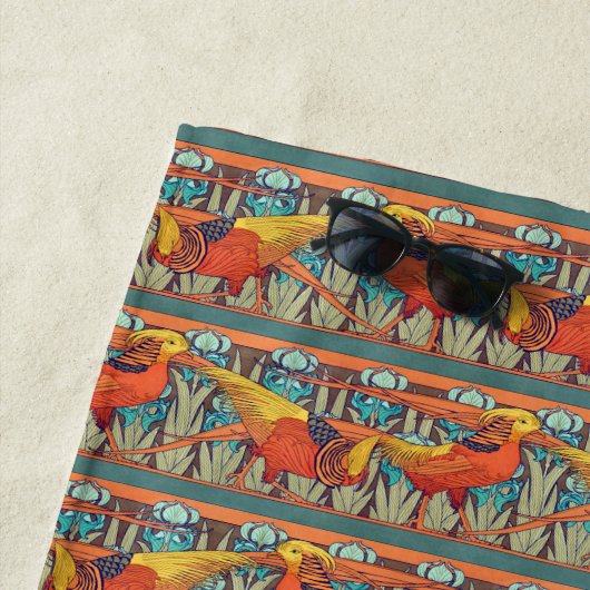 Serviette De Plage Golden Pheasant Retro (En situation)