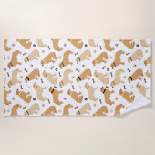 Serviette De Plage Golden Retriever Bones and Paws Beach Towne (Devant)