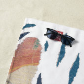 Serviette De Plage Golden retriever, chien de plage, moderne (En situation)