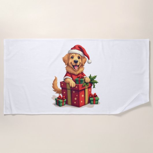 Serviette De Plage Golden Retriever Gift Wrap (Devant)