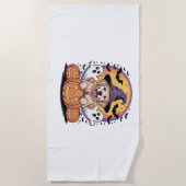 Serviette De Plage Golden Retriever Halloween Witch Chien classique T (Devant)