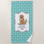 Serviette De Plage Golden Retriever Maman - Chien Maman (Devant)