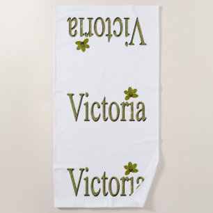 Serviette De Plage Golden Victoria Name, Beach Towel