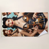 Serviette De Plage Golden Waves & Satin Dreams - Luxe (Devant)