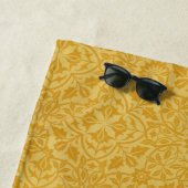 Serviette De Plage Golden Yellow William Morris Floral Beach Towne (En situation)
