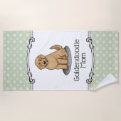 Serviette De Plage Goldendoodle Mom Doodle Mom (rouge doré) (Devant)