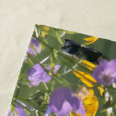 Serviette De Plage Goldfinch sur Harebell Flower (En situation)